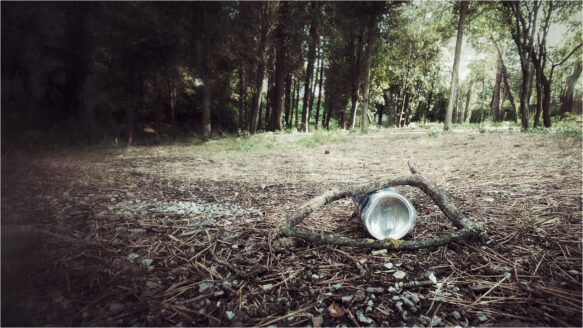 Objet du quotidien perdu dans la nature